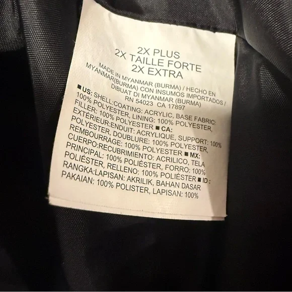 Old Navy Black Check Quilted Outerwear Vest Women's 2X Full Zip Rib Collar - Picture 4 of 10